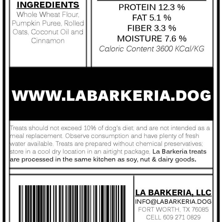 La Barkeria - Vendita all'ingrosso Snack - Cani - Dolcetti per cani alla zucca (biscotti completamente naturali)3