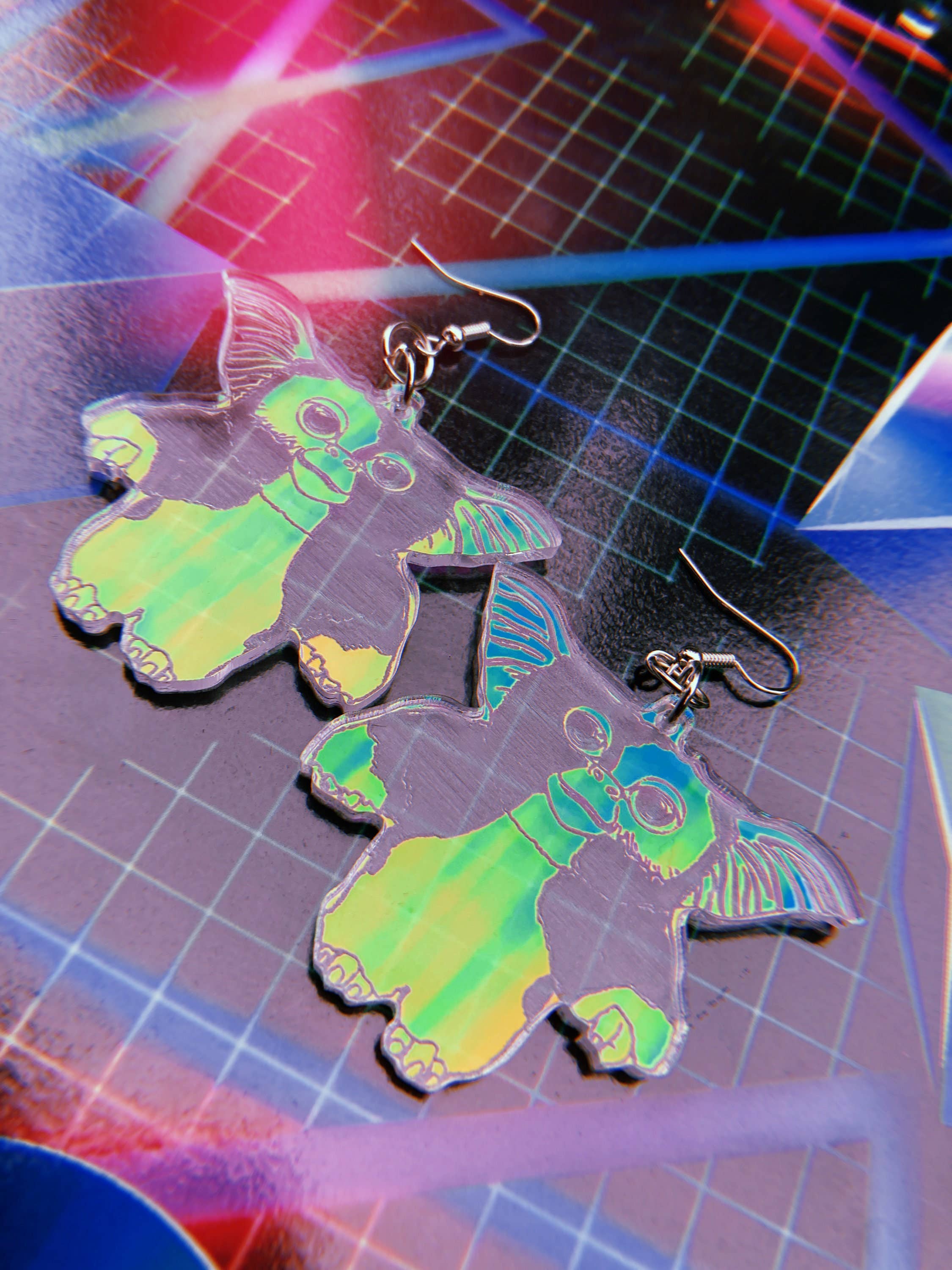 Moonstruck Designs PDX - Wholesale Dangle Earrings - Gizmo Earrings - Movie Mogwai Xmas Monster 80s Holiday Cult7