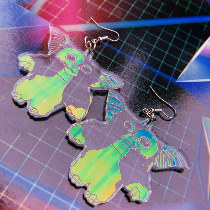Moonstruck Designs PDX - Wholesale Dangle Earrings - Gizmo Earrings - Movie Mogwai Xmas Monster 80s Holiday Cult7
