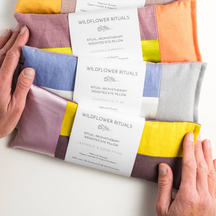 Wildflower Rituals - Vente Oreiller de spa/de thérapie - Coussin pour les yeux lesté à l'aromathérapie - Eucalyptus & Lavande