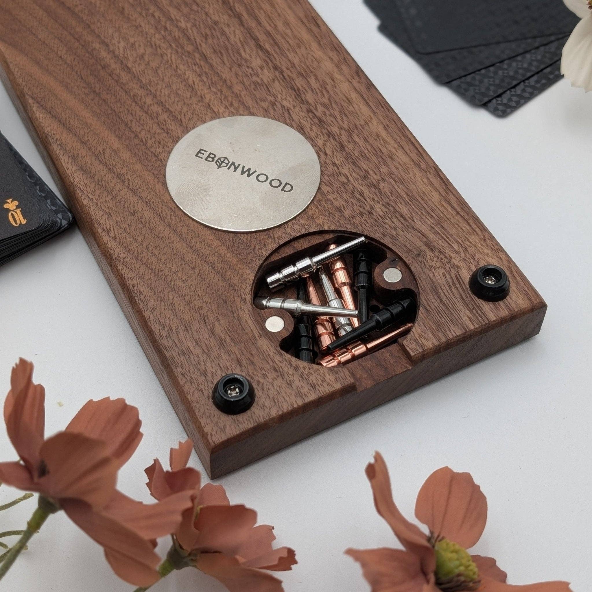 EBONWOOD – wholesale Board game – Premium Cribbage Board - Multi Lane Blood Red and Pewder Inlay8