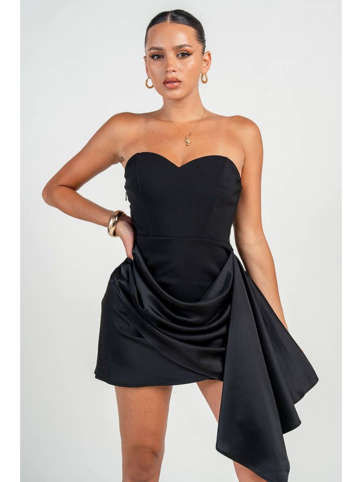 PRIVY - Wholesale Dress - Women's - HD30374SST_PLUNGE NECKLINE A-LINE MINI DRESS6