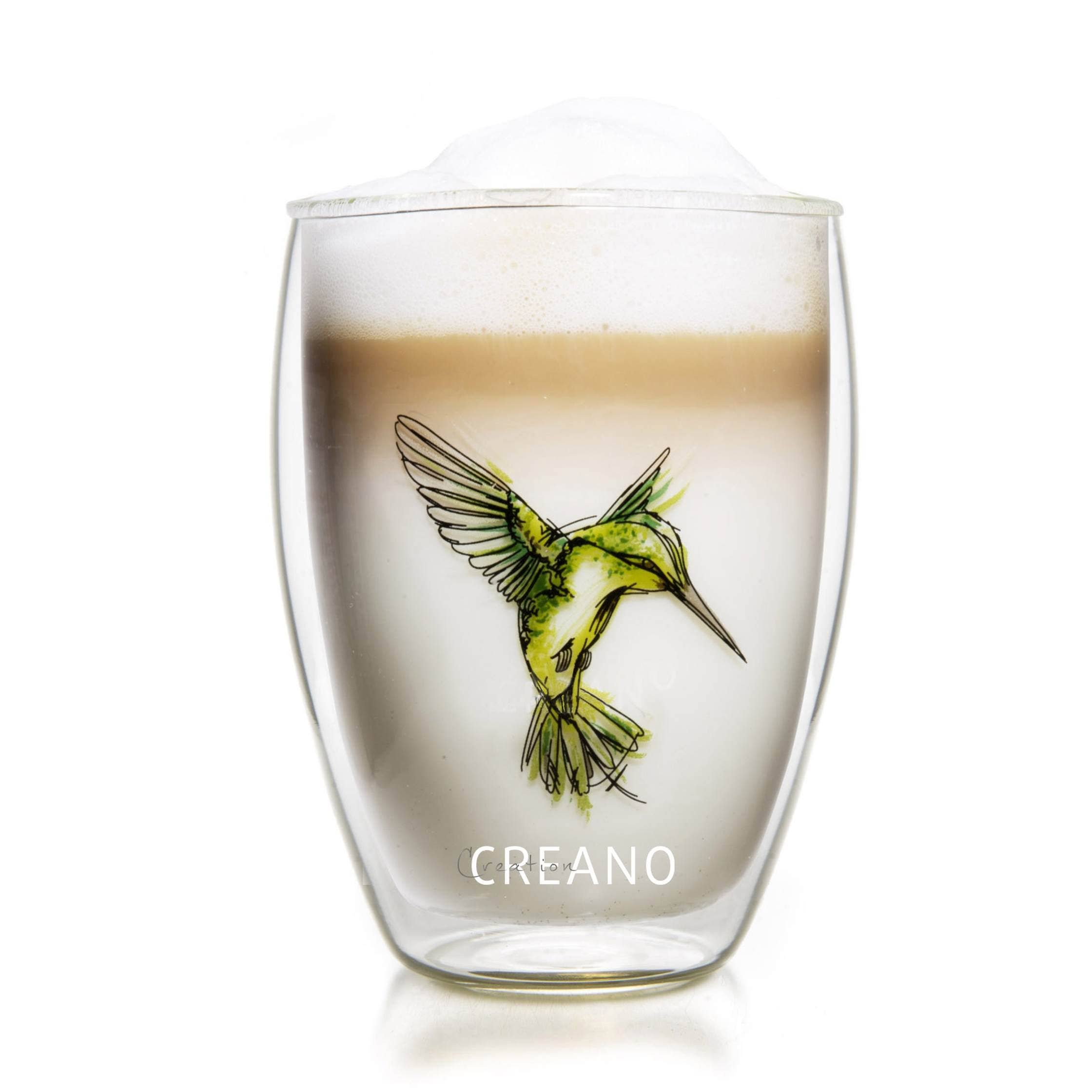 Creano - Wholesale Drinkglas/beker - Thermisch glas “Hummi” groen, dubbelwandig, 250 ml, in luxe geschenkverpakking1
