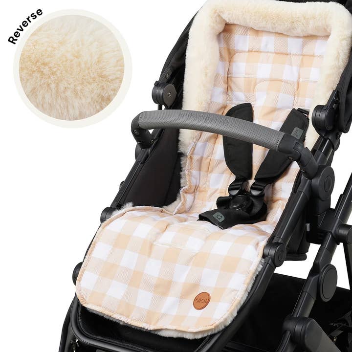 OiOi - Wholesale Stroller Cover/Accessory - Baby - Cozy Fleece Pram Liner - Beige Gingham