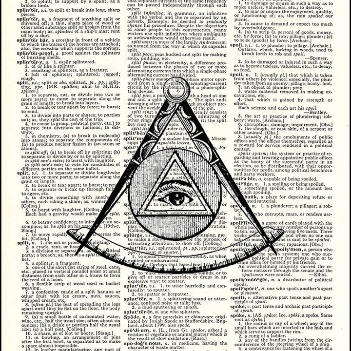 Illuminati Mason Dictionary Print for wholesale by Fresh Prints of CT