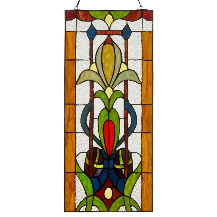 River of Goods - Wholesale Suncatcher - 24"H Fleur de Lis Pub Stained Glass Window Panel