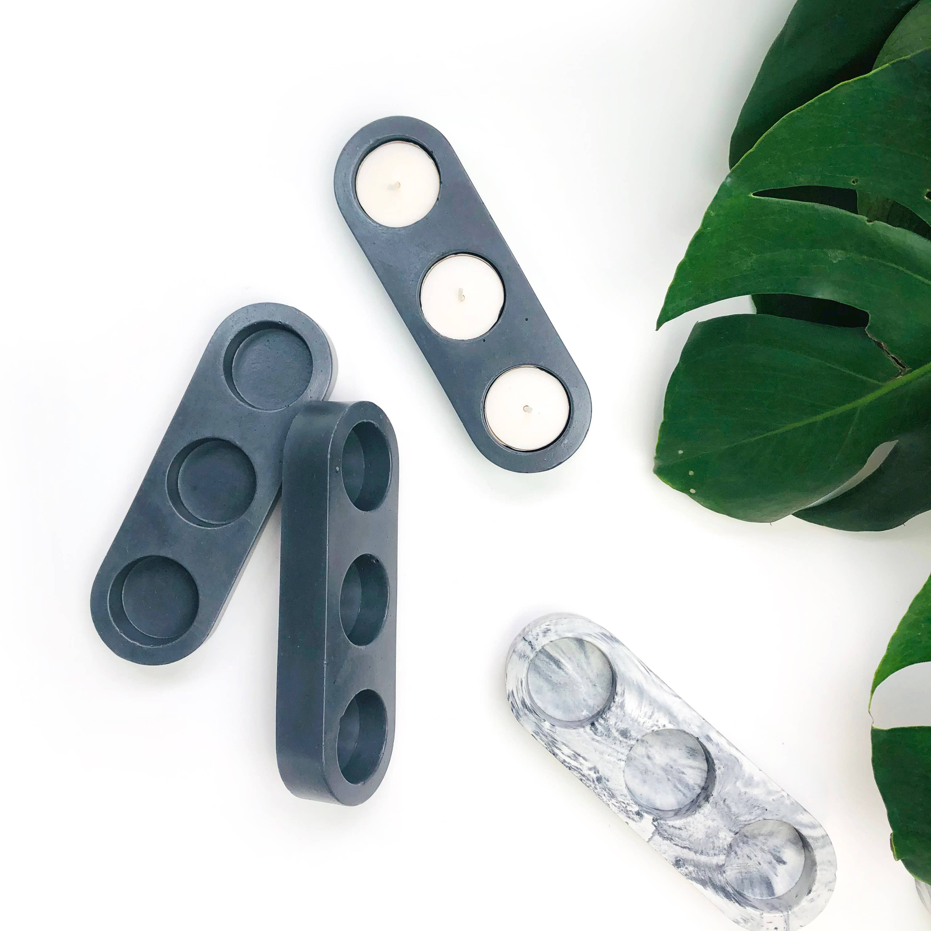 Known Goods Co. – Suporte de vela por atacado – Porta-Velas de Chá Concrete Trio5