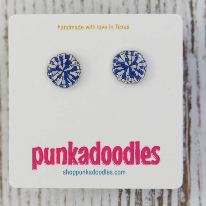 3 Color Pom Pom Earrings // Customize Colors for wholesale by Punkadoodles.co