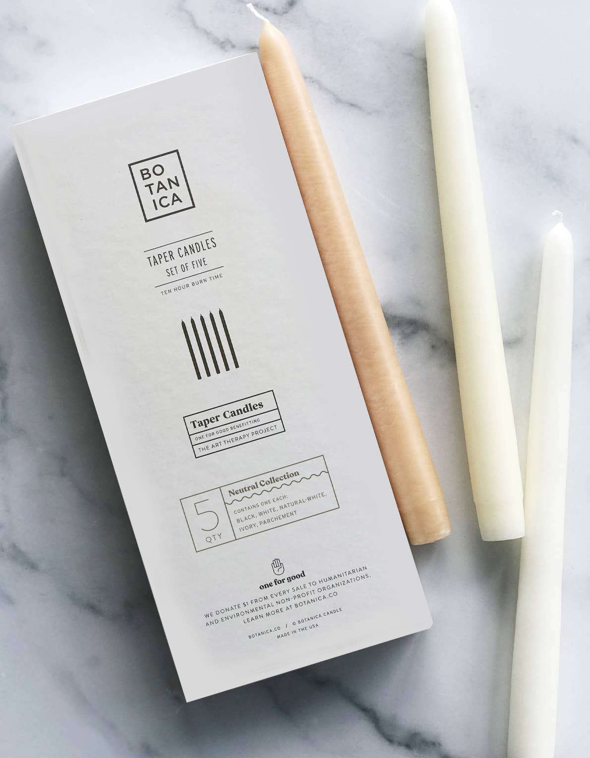 BOTANICA - Wholesale Tapered Candle/Candlestick - Neutral Mix Taper Candles | Set of 52