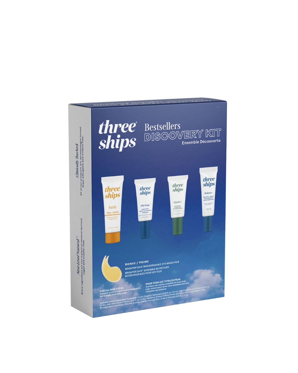 Three Ships (No Duties | Ships from US/CA | USMCA Compliant) - Wholesale Facial Care Set/Kit - Best-Sellers Discovery Kit7