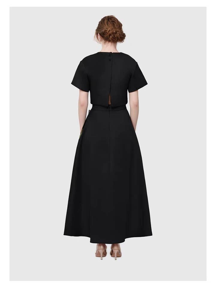 Productseeker - Wholesale Top & Skirt Set - Women's - 21Y Elegant Summer 3D Flower Short-Sleeve Top and Skirt Set