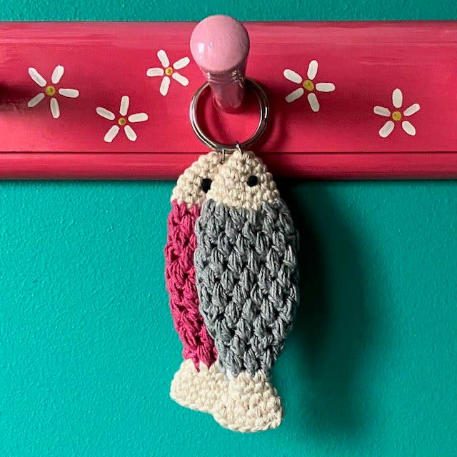 Luna-Leena - Wholesale Keychain - Women's - keychain fish grey - organic cotton hand crochet