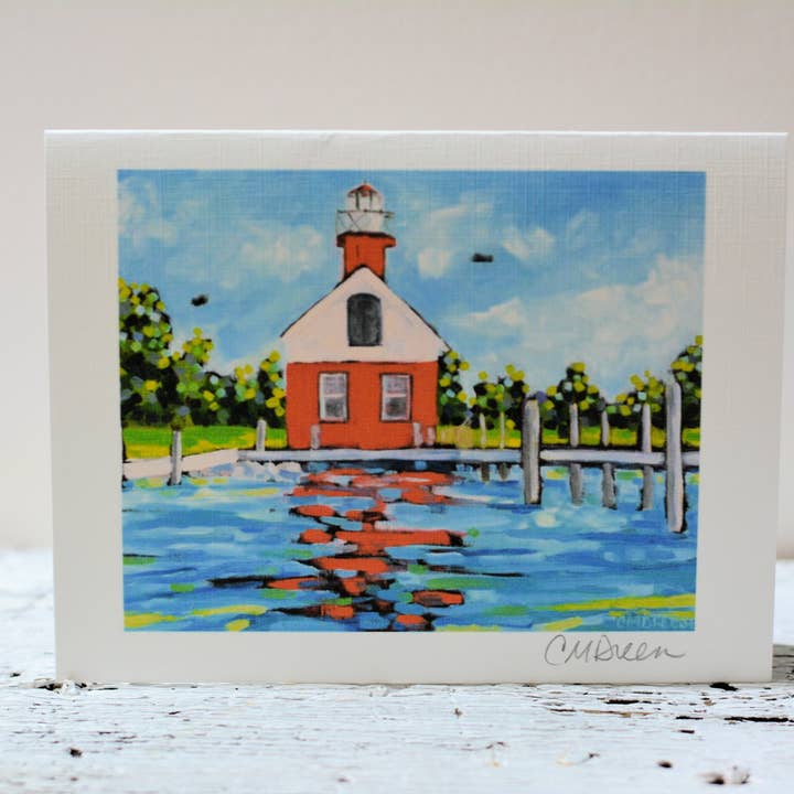 Notecards -Saugatuck fyr för wholesale av Dreese Fine Art