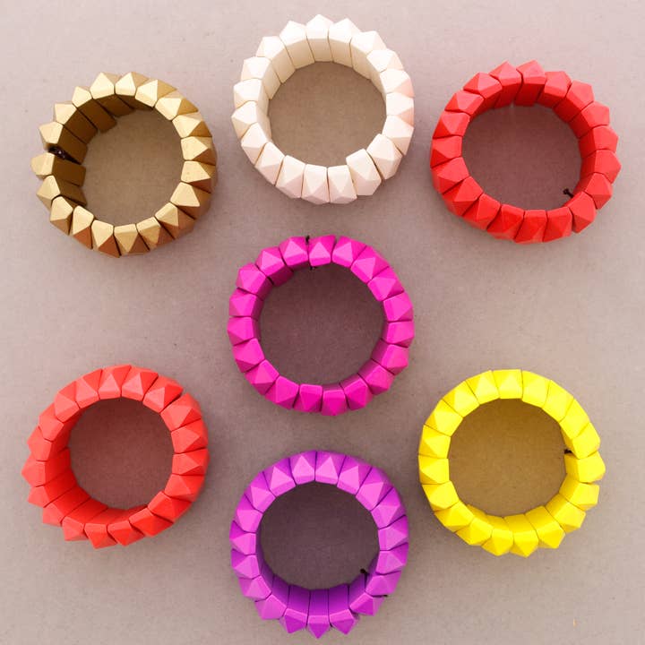 La Cuerda De Sol – wholesale Snap-smycken – Elastiskt Armband Träpärlor