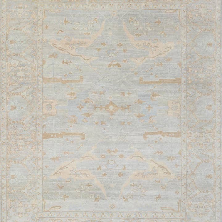 Aesthetic Homes LLC - Wholesale Area Rug - Silver Grey Blue Modern Oushak Rug – Hand Knotted Wool 1700