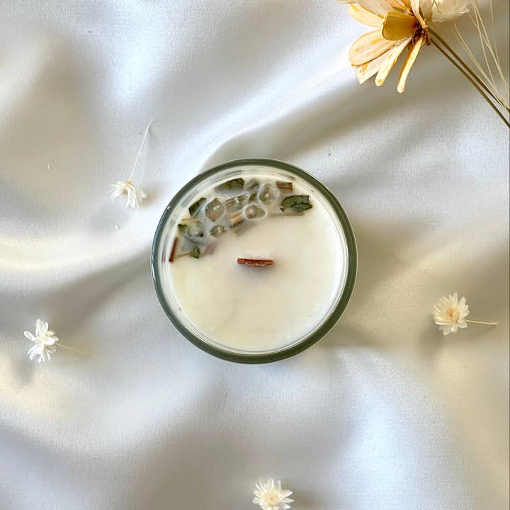 Celestial Soul Candle Co. - Wholesale Jar/Filled Candle - Anointed Aura - 2.5 oz. Clear Glass Lemongrass Soy Candle