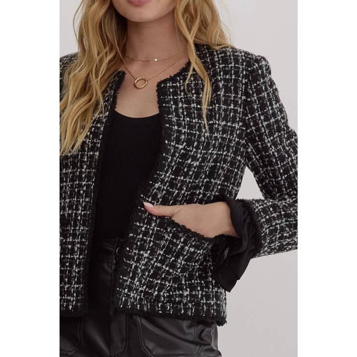 STYLE USA - Wholesale Jacket - Women's - Cropped tweed blazer