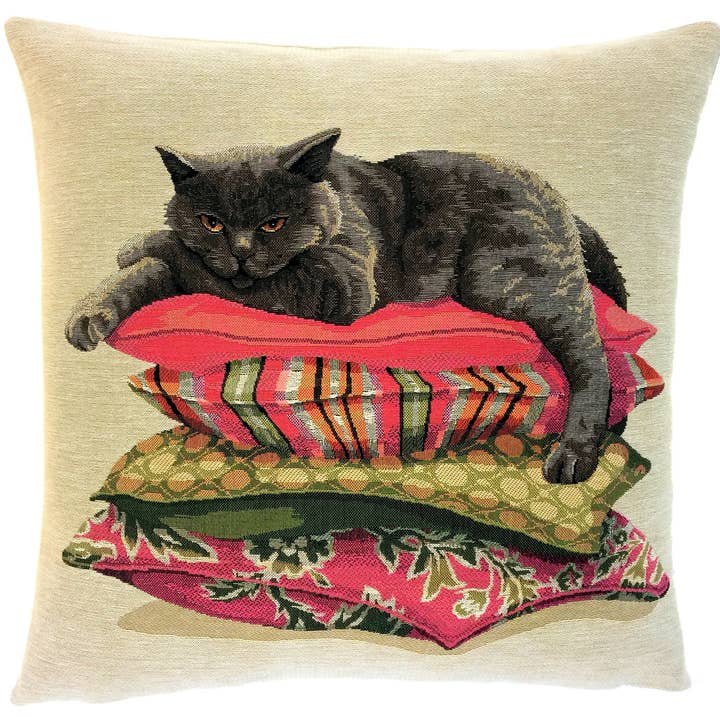 British Shorthair Pillow Cover | Cat Gifts | Cat Lover Decor for wholesale by yapatkwa - art of the loom