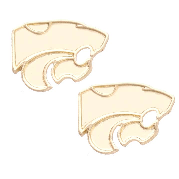 Kansas State Wildcats 24K Gold Plated Stud Earrings for wholesale by Canvas Style