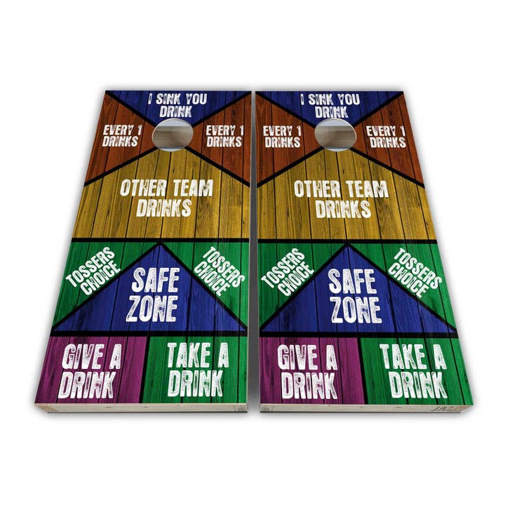 Drinking Game Cornhole Wraps - Cornhole Wraps - Cornhole Skins - Vinyl Wrap - Laminated Set for wholesale by Cornhole Stop, LLC