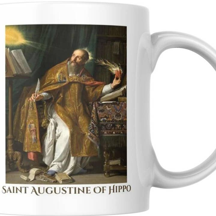 Sal Et Lux - Venta al por mayor Taza - Taza de cerámica católica religiosa de San Agustín de Hipona0
