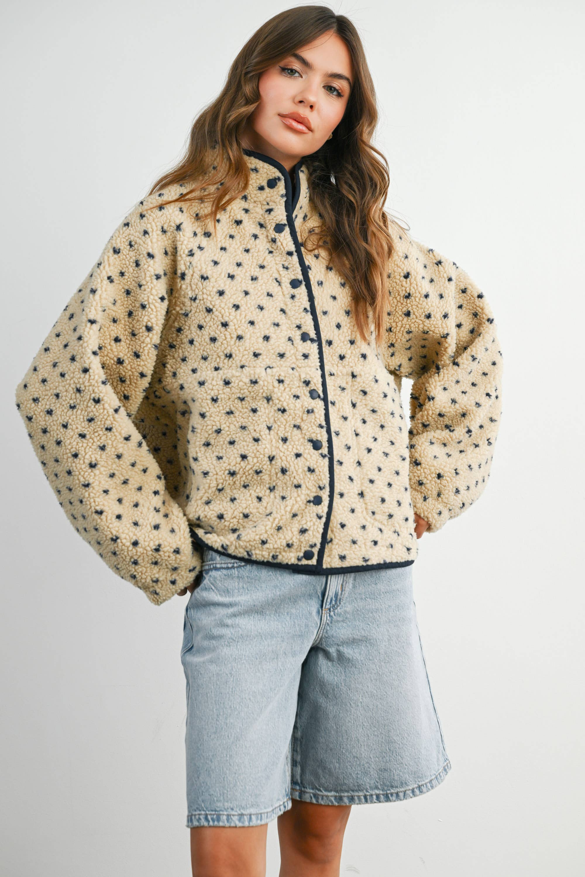 BUTTERMELON - Wholesale Jacket - Women's - High Pile Fleece Puffer Jacket - BMJ783140