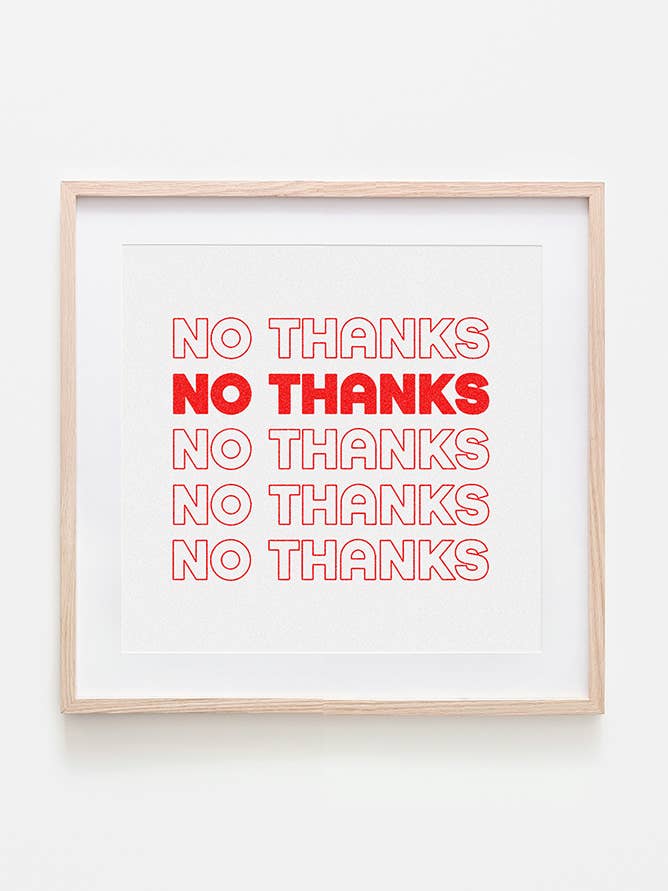 Stampa d'Arte No Grazie per la vendita all'ingrosso da parte di Bon Femmes