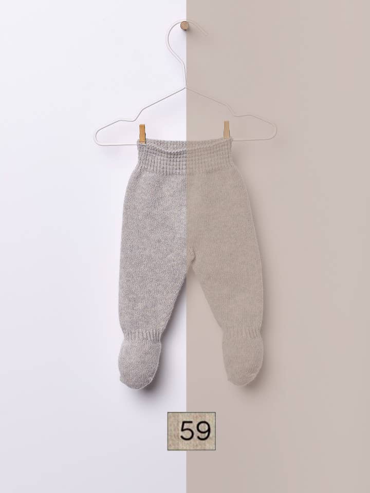 Wedoble: sustainable children's fashion – wholesale Trousers – Baby – Trousers with feet knitted in merino wool | SNOWFLAKE1