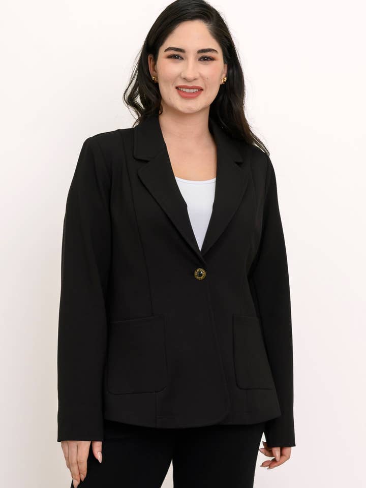 Blazer Anders, negro, modal para venta al por mayor de Blue Sky Clothing Co LLC