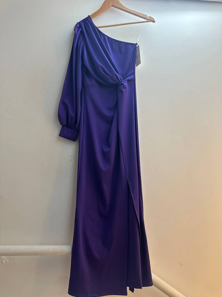 LORIANE – Engroshandel Kjole - Dame – 9724 Lang ensfarvet kjole1