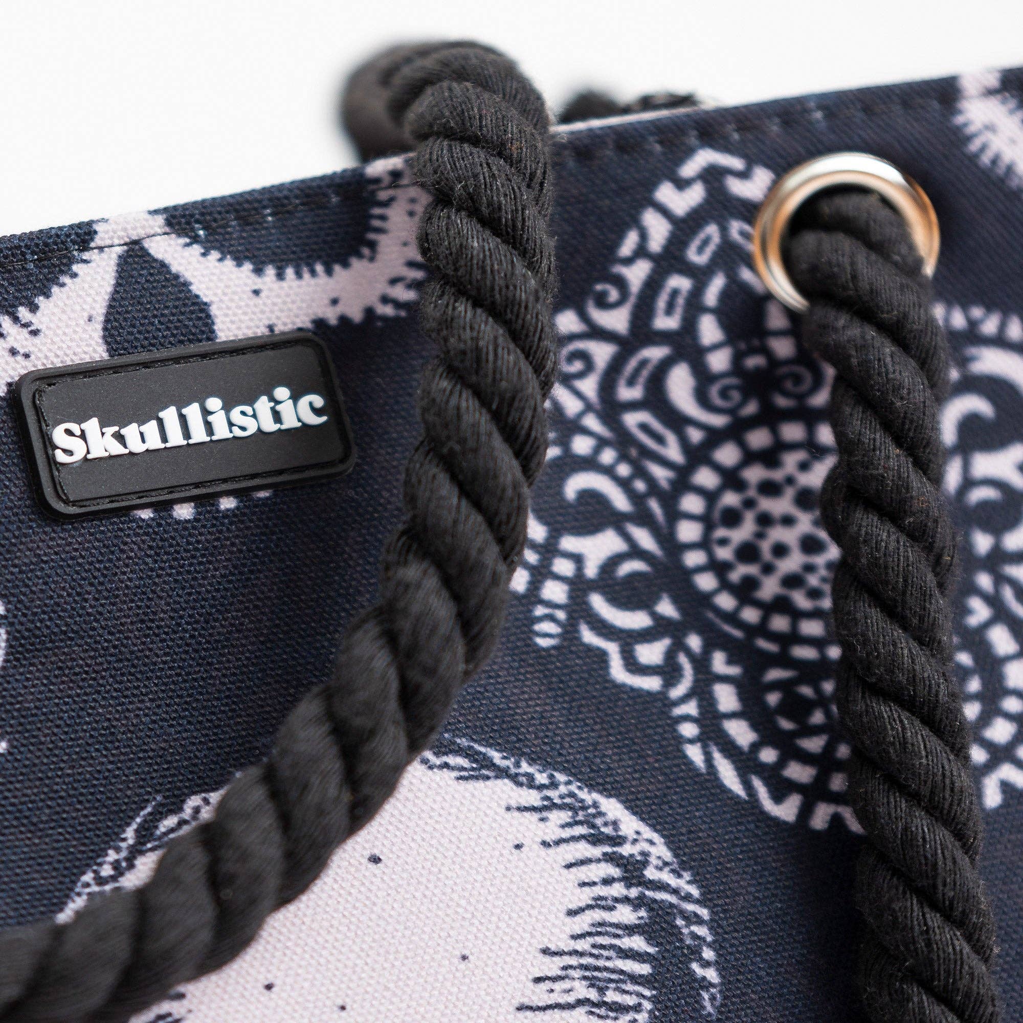 Zapps Clothing - Wholesale Beach Bag - Skullistic Gothic Black Skull Shoulder Beach Bag3