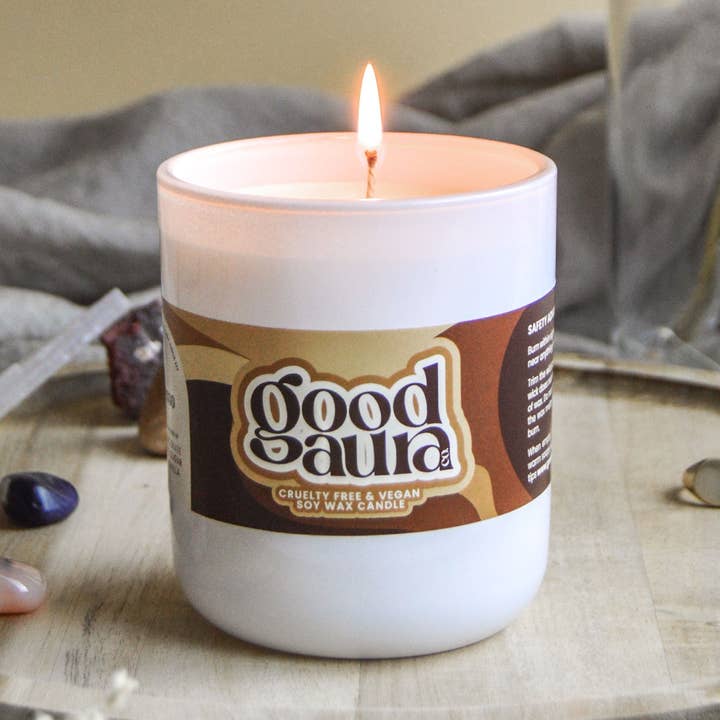 Vela Recargable de Cristal Vegana de Espresso Grande para venta al por mayor de Good Aura Co.