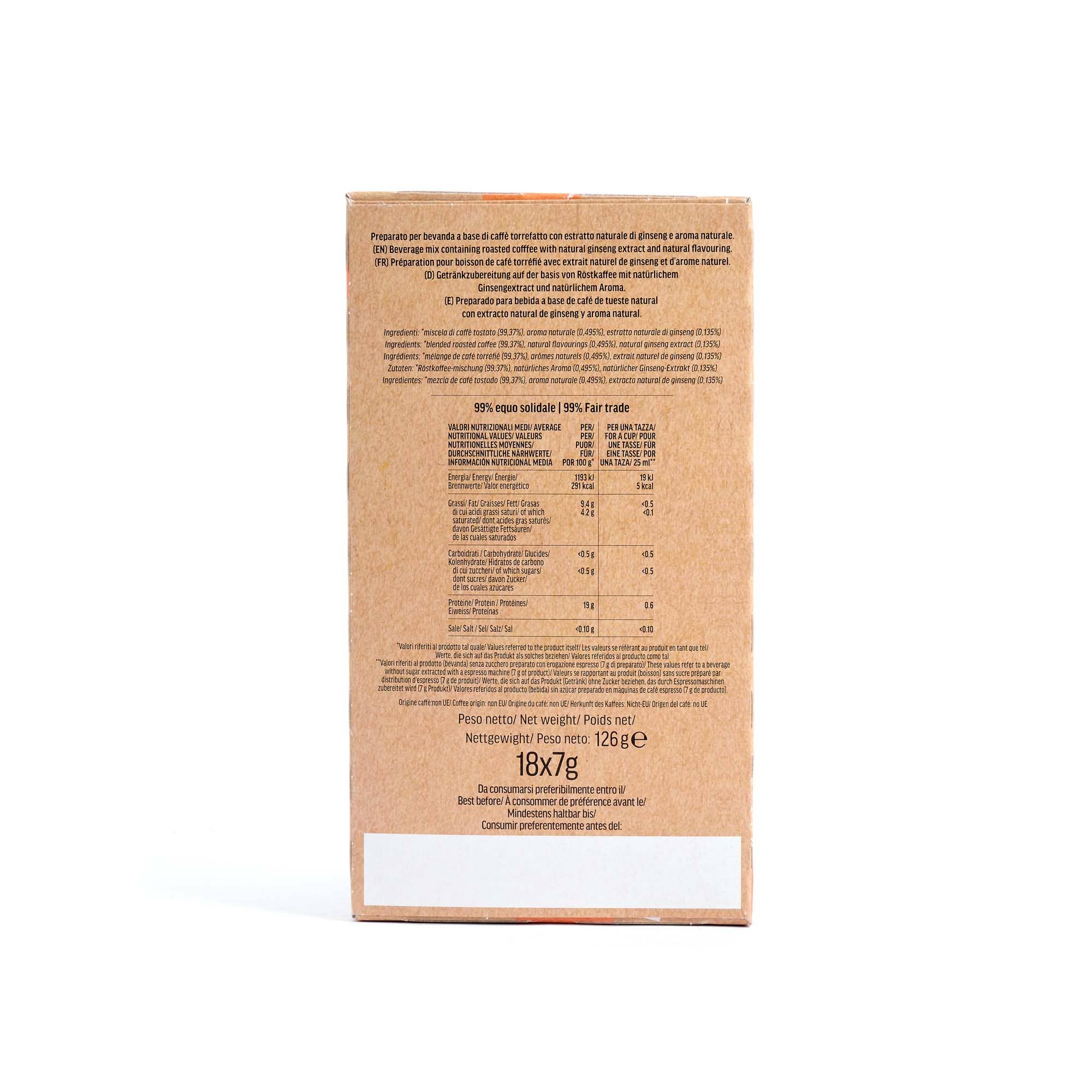 Altromercato – wholesale Instant coffee/espresso – Ginseng Espresso Coffee - Sugar-free - 18 pods - 126 g5