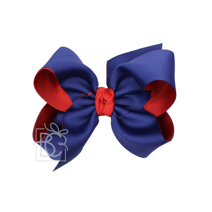 Fiocco in grosgrain a strati (rosso e blu marino) per la vendita all'ingrosso da parte di Beyond Creations, LLC