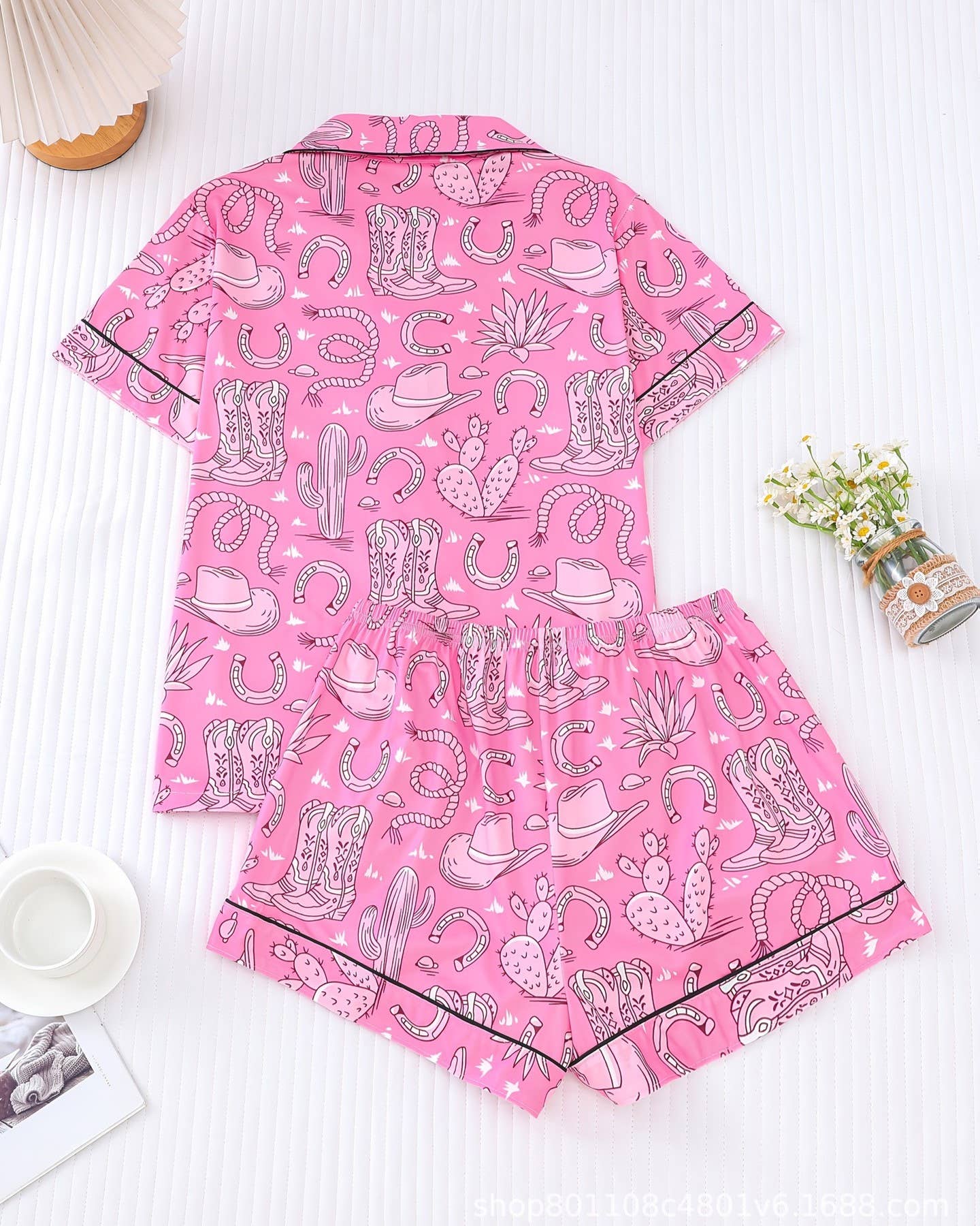 Rosa Clothing - Wholesale Lounge Set - Women's - Cactus & Boots Cowgirl Pajama Set4