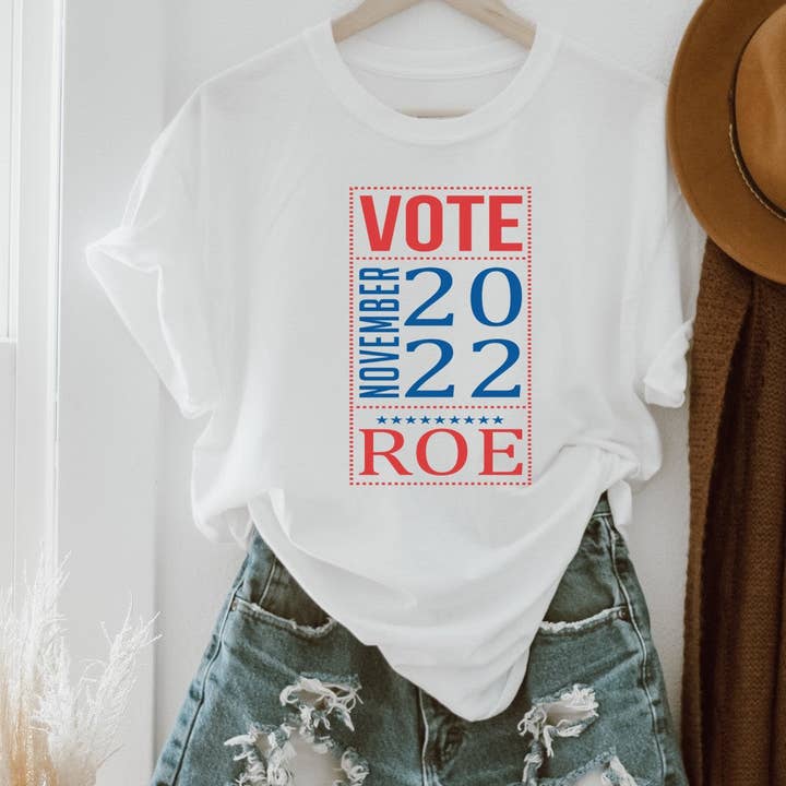 Vote Blue 2022 Roe Is On The Ballot Sights Ink Graphic Tee for wholesale by Sights Ink