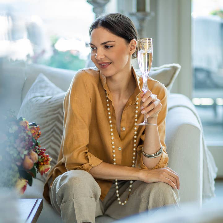 Arte Italica & Crown Linen Designs - Venta al por mayor Copas de champán - Juego de flautas de boda Vetro Gold2