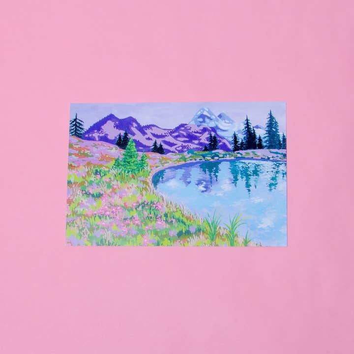 Mountain Dreamscape Gouache Art Print — 6x9" for wholesale by Yikes Design