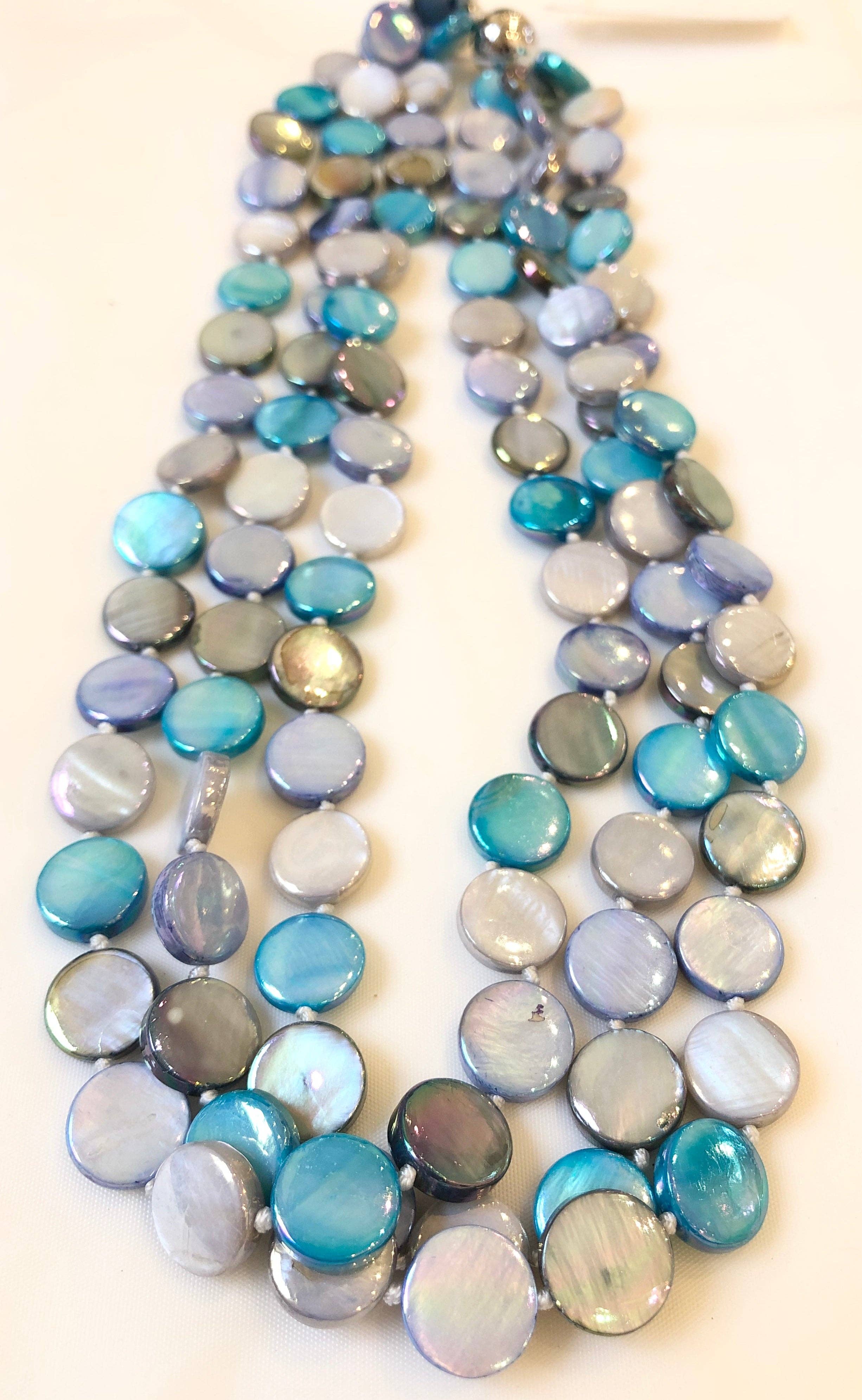 Studio G – wholesale Beaded/pearl necklace – #8023-3 Strand Mother Of Pearl6