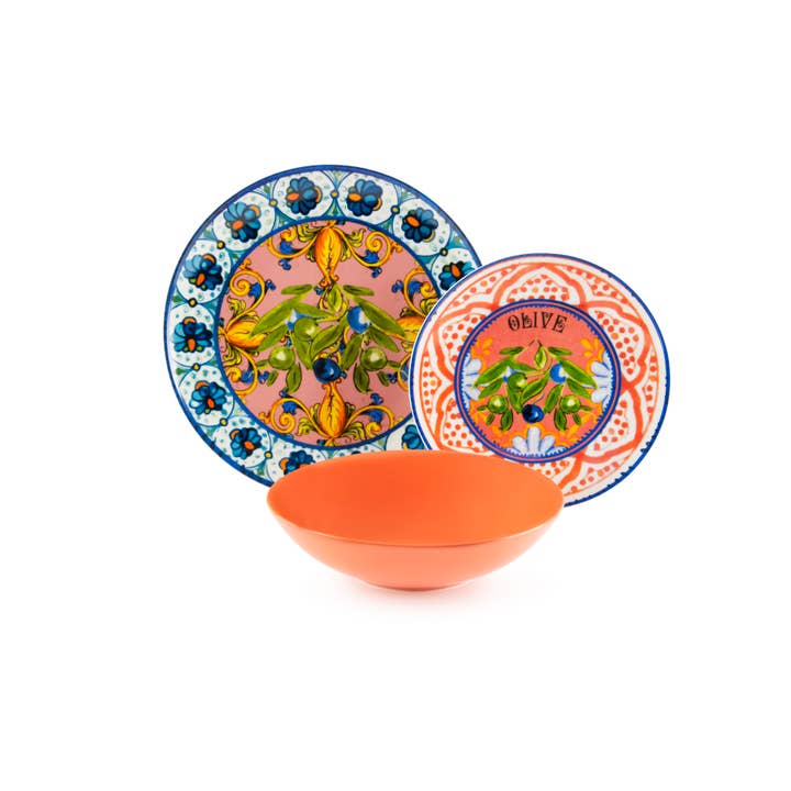 multicolour 18-Piece Dinnerware Set Bari Vecchia for wholesale on Faire7