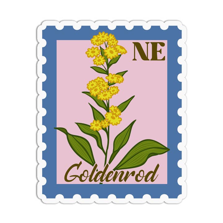 Strukturierte Vinylaufkleber State Flower Goldenrod Nebraska NE für den Großhandel von Girls Printing House