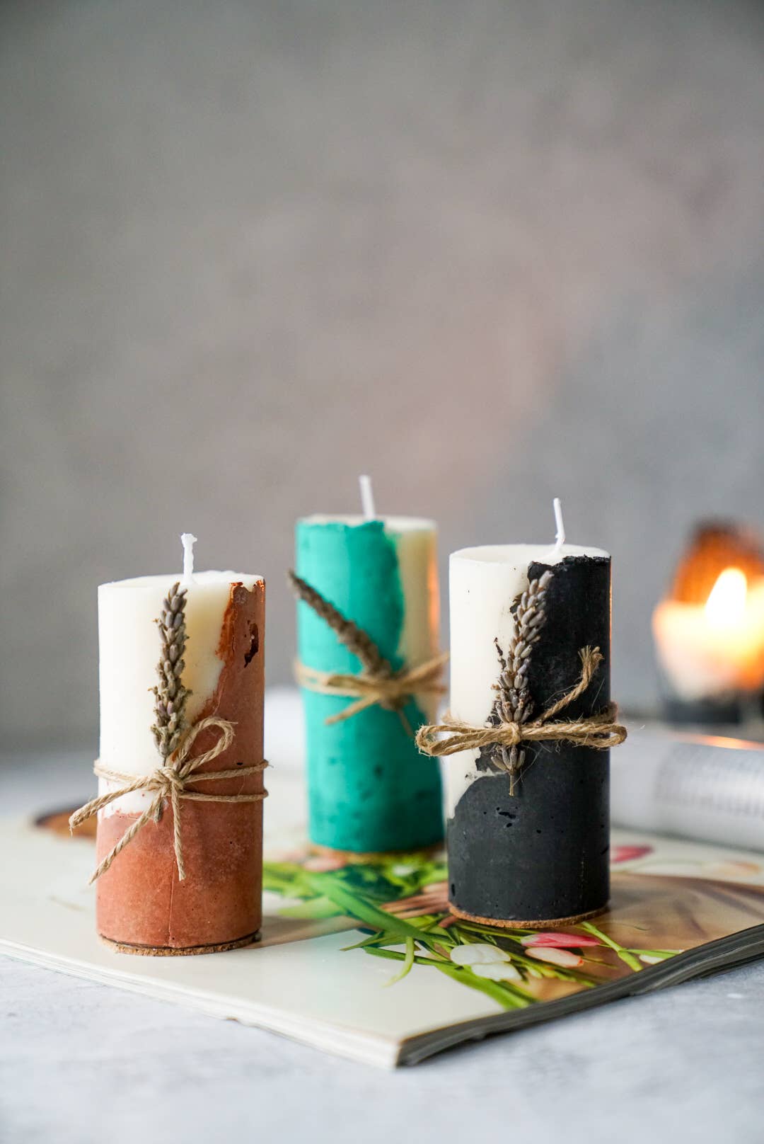 Gokican – wholesale Pillar candle – Concrete Soy Wax Candle | Natural Home Decor | Handmade Cand2