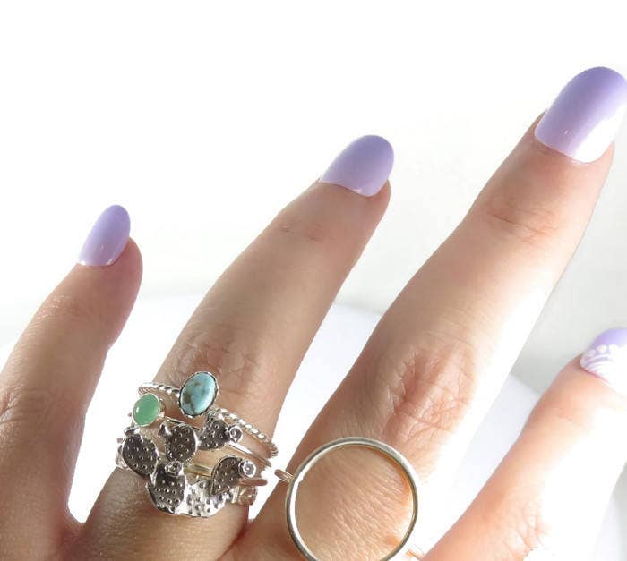 A Wild Violet – Anel de cocktail/declaração por atacado – Anel de cacto de pera espinhosa2