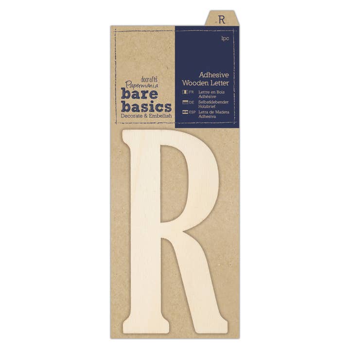 Bare Basics - Adhesive Wooden Letter R (1pc) for wholesale by West Design Products