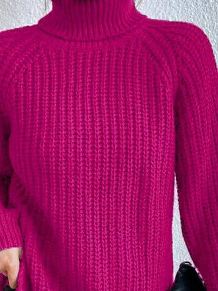 NINEXIS - Wholesale Knit Sweater - Women's - CWOSWL07649_HIGH-NECK MID-LENGTH RAGLAN SLEEVE SWEATER6