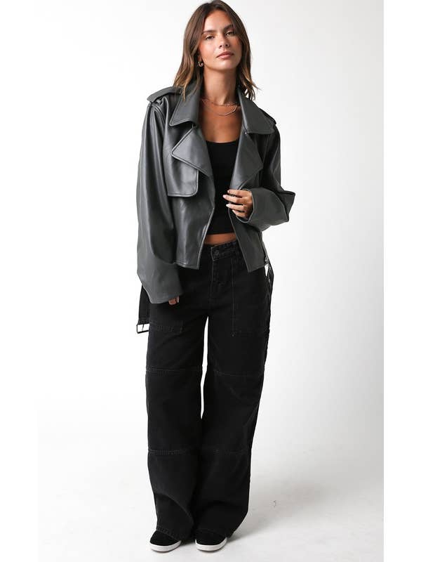 Olivaceous - Wholesale Jacket - Women's - Emery PU Jacket3