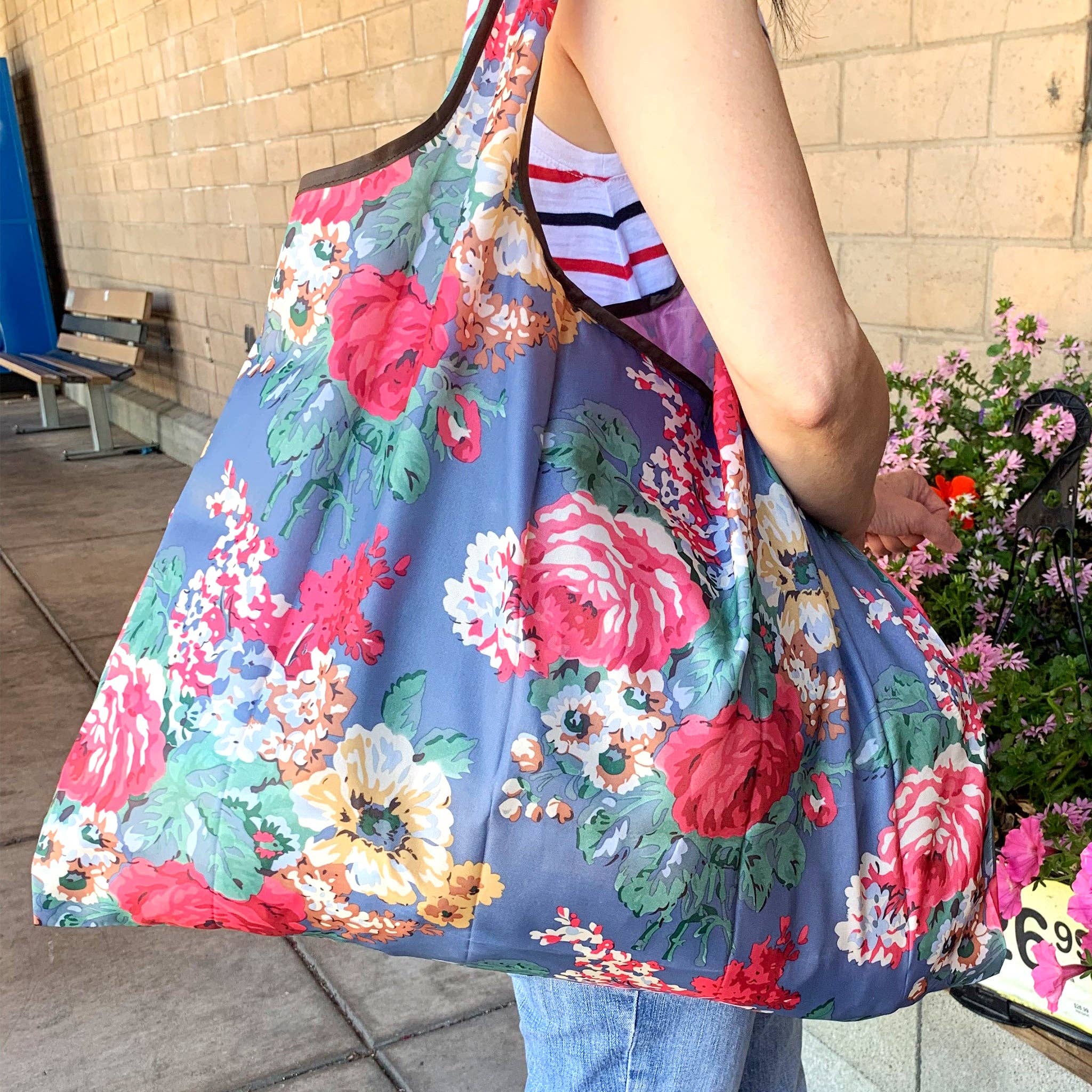 Wrapables.com - Vente Sacs de course/à provisions - Wrapables Lot de 5 grands sacs d'épicerie pliables en nylon9