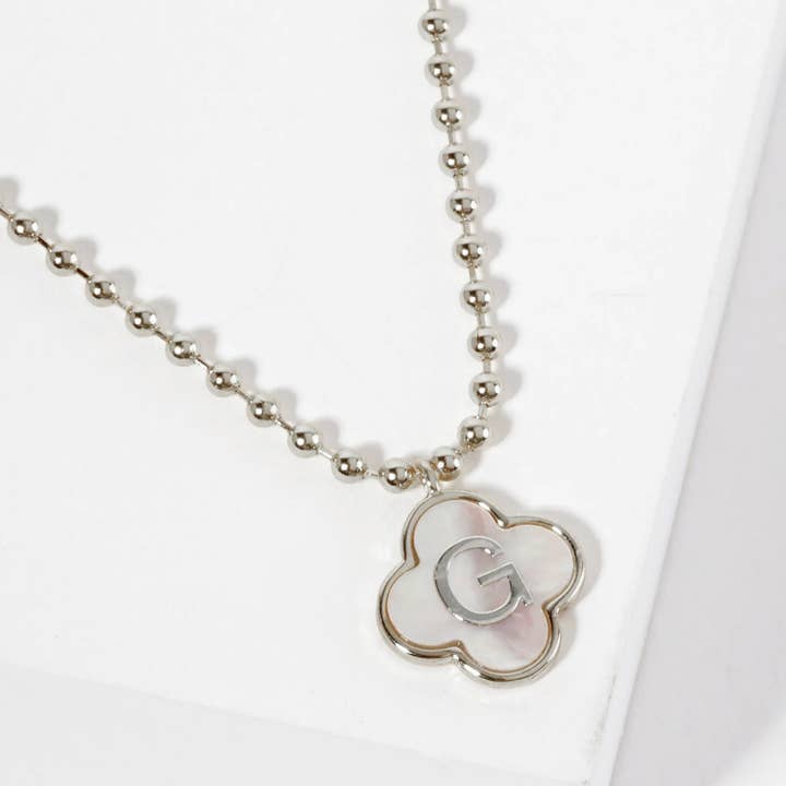 Wild Honey - Wholesale Pendant/Charm Necklace - 18K Gold-Dipped Brass Quatrefoil Monogram Necklace34