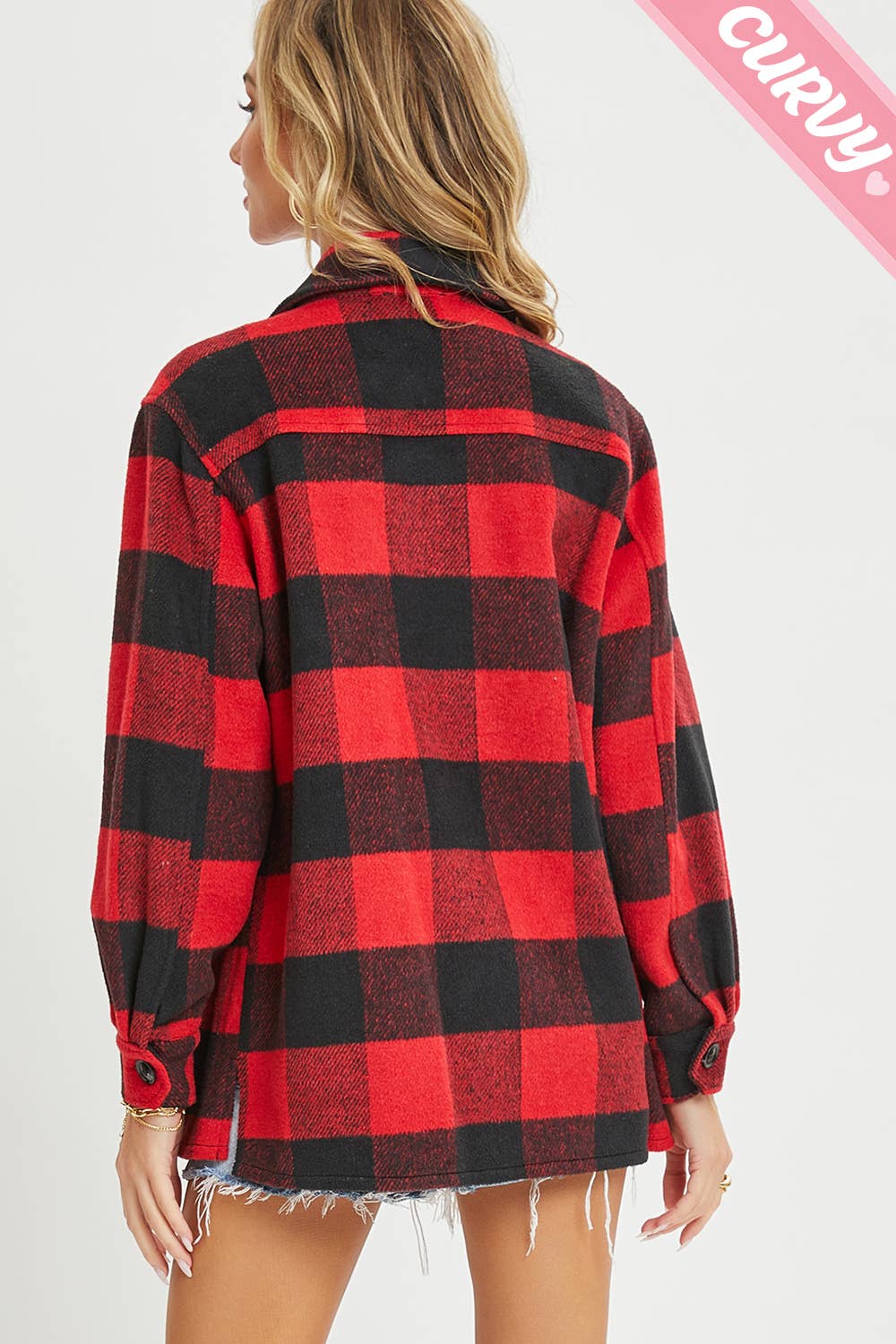 Sweet Lovely by Jen – wholesale Shirt Jacket/Shacket - Women’s – PLUS SIZE FLANNEL OUTEWERAR SHACKET32