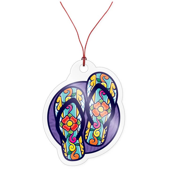 Morris Magnets - Wholesale Ornament - Ornament - Floral Flip Flops 2
